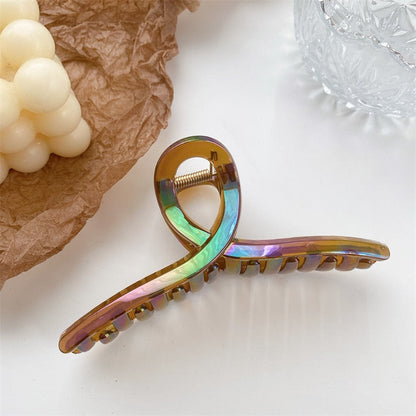 New 13cm Oversized Hair Claw Shark Clips Shiny Colorful Cross Grab Clip Womans Girl Elegant Ponytail Hairpin hair Accessory